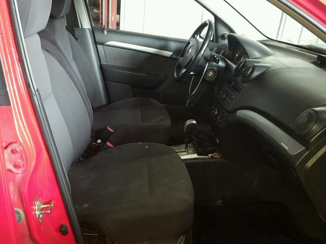 KL1TD5DE9AB100664 - 2010 CHEVROLET AVEO LS RED photo 5