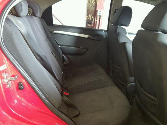 KL1TD5DE9AB100664 - 2010 CHEVROLET AVEO LS RED photo 6