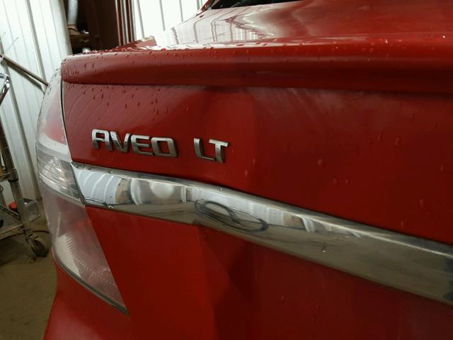 KL1TD5DE9AB100664 - 2010 CHEVROLET AVEO LS RED photo 9