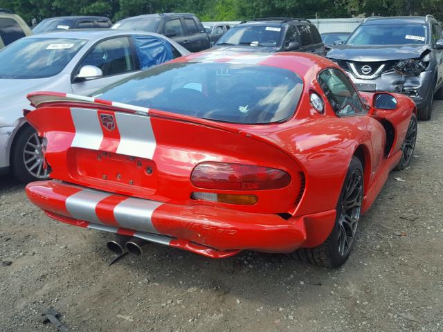 1B3ER69E61V700883 - 2001 DODGE VIPER GTS RED photo 4