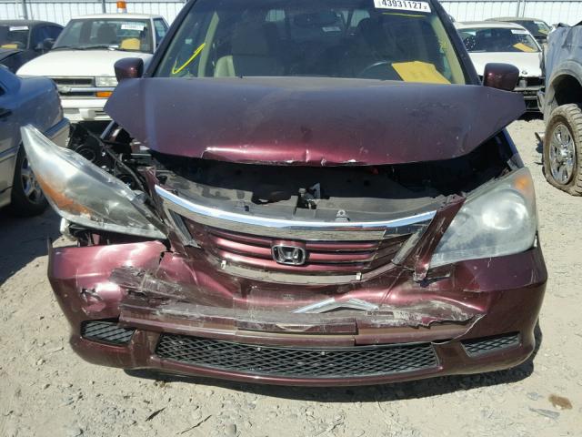 5FNRL38728B025822 - 2008 HONDA ODYSSEY EX BURGUNDY photo 9