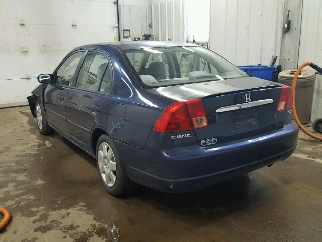2HGES267X2H601965 - 2002 HONDA CIVIC EX ლურჯი ფოტო 3
