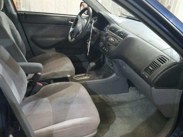 2HGES267X2H601965 - 2002 HONDA CIVIC EX ლურჯი ფოტო 5