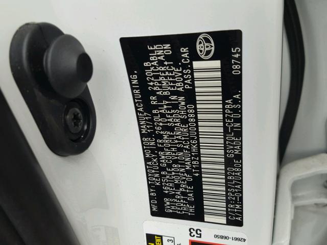 4T1BZ1HK6JU008880 - 2018 TOYOTA CAMRY XSE BLACK photo 10