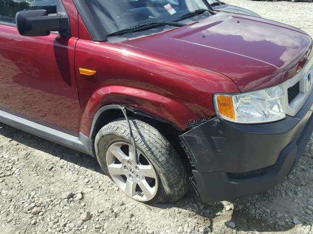 5J6YH2H78AL000511 - 2010 HONDA ELEMENT EX RED photo 9