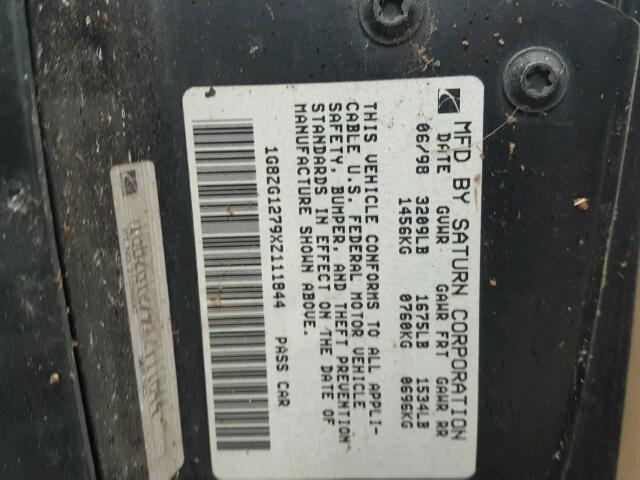 1G8ZG1279XZ111844 - 1999 SATURN SC2 GREEN photo 10