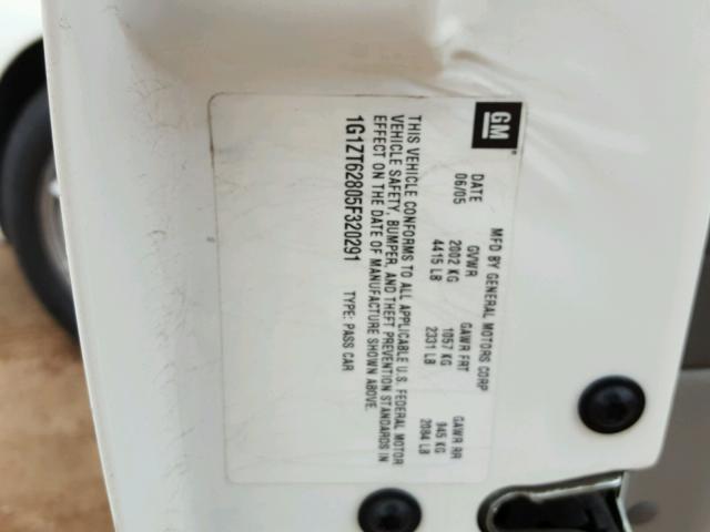 1G1ZT62805F320291 - 2005 CHEVROLET MALIBU MAX თეთრი ფოტო 10