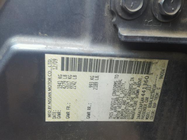 1N4AL2AP1AN441360 - 2010 NISSAN ALTIMA BAS BLUE photo 10