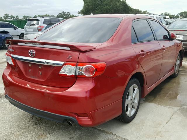 2T1BU4EE4CC785786 - 2012 TOYOTA COROLLA BA BURGUNDY photo 4