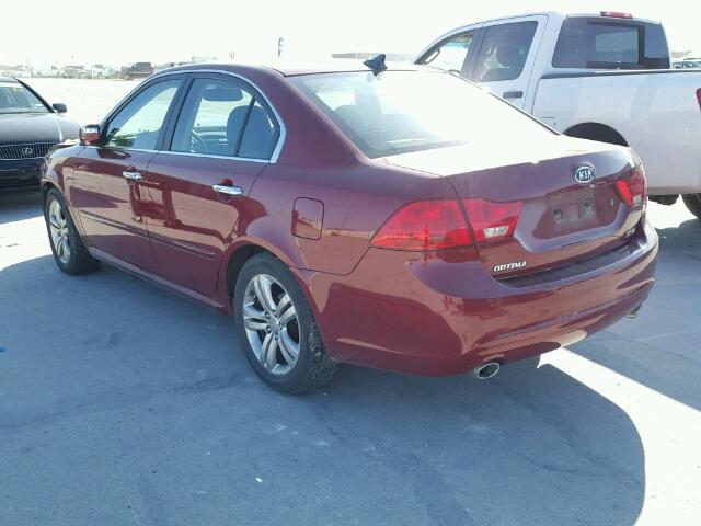 KNAGE224395335987 - 2009 KIA OPTIMA RED photo 3