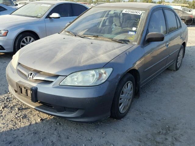 2HGES165X4H543478 - 2004 HONDA CIVIC LX GRAY photo 2