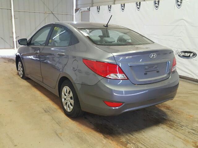 KMHCT4AE9FU860790 - 2015 HYUNDAI ACCENT GRAY photo 3