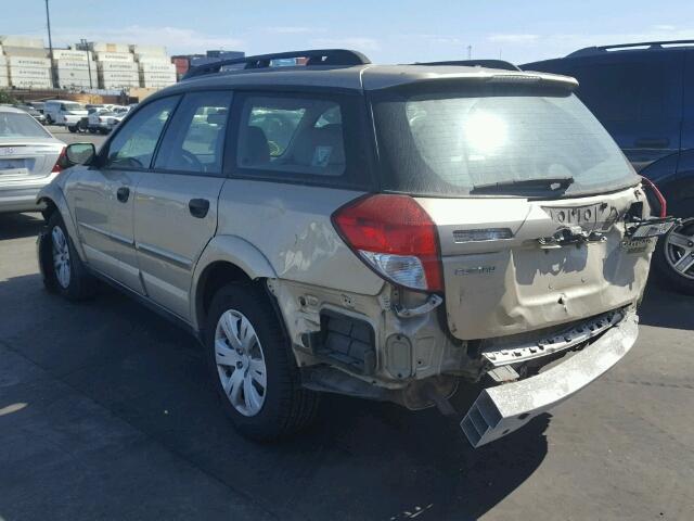 4S4BP60C187329435 - 2008 SUBARU OUTBACK GOLD photo 3