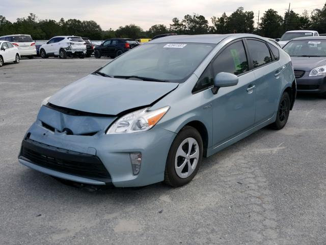 JTDKN3DU3D1679755 - 2013 TOYOTA PRIUS GREEN photo 2