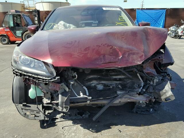 1HGCR2F30EA026326 - 2014 HONDA ACCORD BURGUNDY photo 9