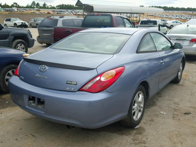 4T1CE38P14U882453 - 2004 TOYOTA CAMRY SOLA BLUE photo 4