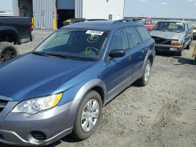 4S4BP60C687332282 - 2008 SUBARU OUTBACK BLUE photo 2