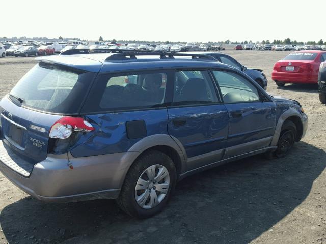 4S4BP60C687332282 - 2008 SUBARU OUTBACK BLUE photo 4