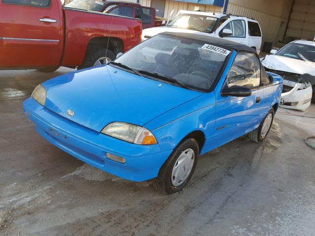 JG1MR3363MK603827 - 1991 GEO METRO LSI BLUE photo 2