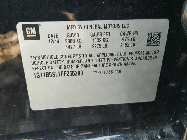 1G11B5SL7FF255200 - 2015 CHEVROLET MALIBU LS Qara foto 10