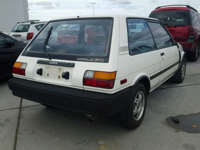 1NXAE82G4HZ430323 - 1987 TOYOTA COROLLA FX WHITE photo 4