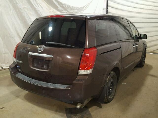 5N1BV28U87N135913 - 2007 NISSAN QUEST S BROWN photo 4