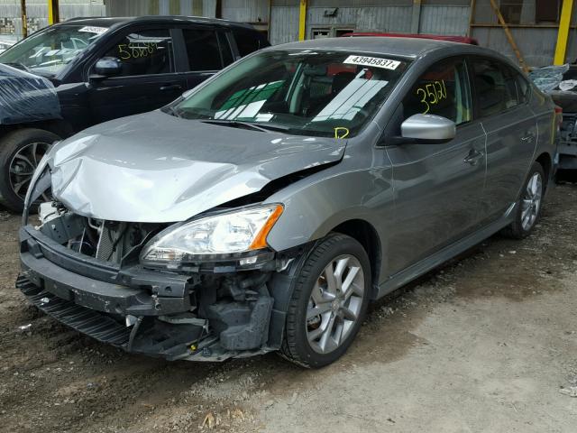 3N1AB7AP2EY278353 - 2014 NISSAN SENTRA S SILVER photo 2