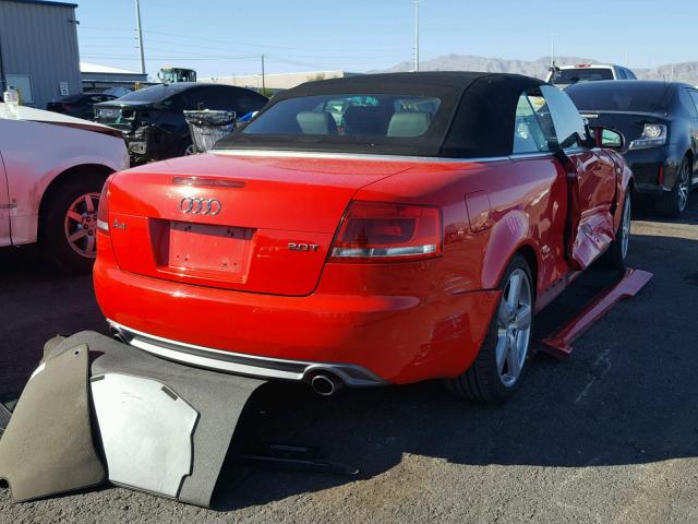 WAUBF48H78K001183 - 2008 AUDI A4 S-LINE RED photo 4