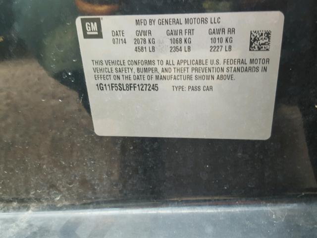 1G11F5SL8FF127245 - 2015 CHEVROLET MALIBU LTZ 黑色 照片 10