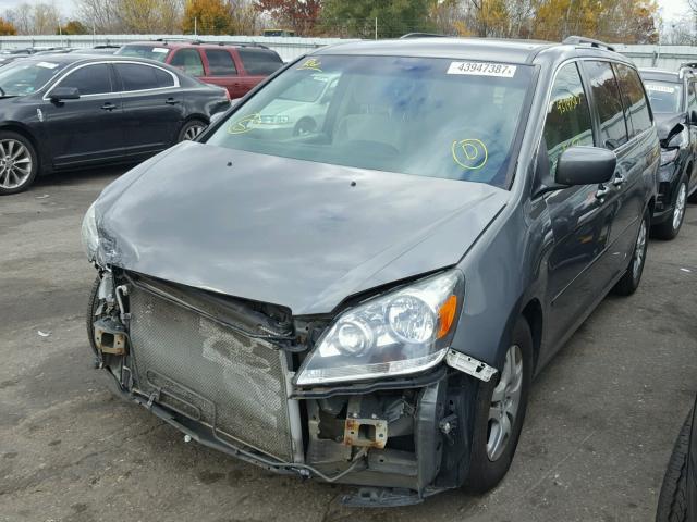 5FNRL38417B089550 - 2007 HONDA ODYSSEY EX CHARCOAL photo 2