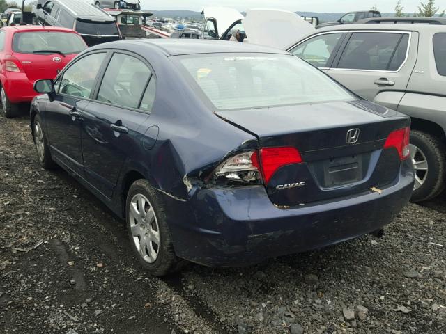 1HGFA16598L095170 - 2008 HONDA CIVIC LX BLUE photo 3