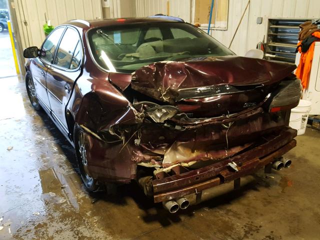 1G2WP52KX2F160733 - 2002 PONTIAC GRAND PRIX Темно-червоний фото 3
