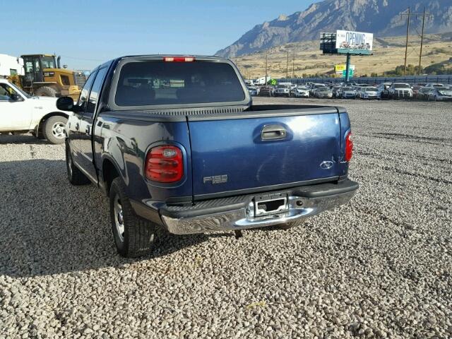 1FTRW07L62KA73323 - 2002 FORD F150 BLUE photo 3