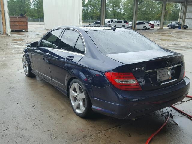 WDDGF4HB2EA967243 - 2014 MERCEDES-BENZ C BLUE photo 3