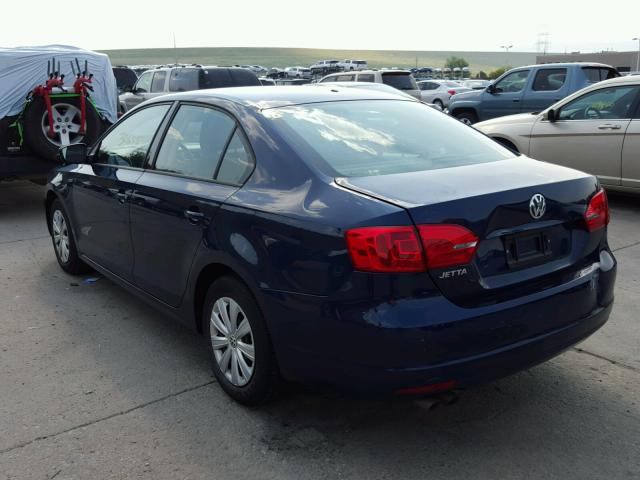3VW2K7AJXEM313982 - 2014 VOLKSWAGEN JETTA BASE Կապույտ լուսանկար 3