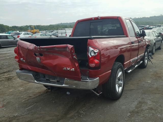 1D7HU18208J188517 - 2008 DODGE RAM 1500 RED photo 4