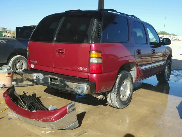 1GKEC13V74R268026 - 2004 GMC YUKON RED photo 4