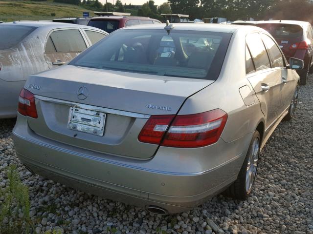 WDDHF8JB2DA666976 - 2013 MERCEDES-BENZ E 350 4MAT BEIGE photo 4