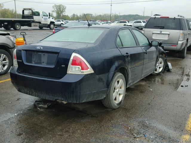 3FAHP07Z29R206832 - 2009 FORD FUSION SE BLUE photo 4