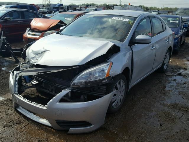 3N1AB7AP4EL696149 - 2014 NISSAN SENTRA SILVER photo 2