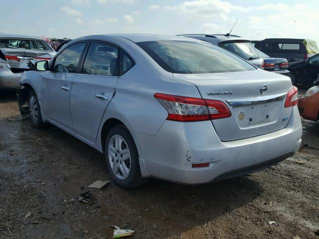 3N1AB7AP4EL696149 - 2014 NISSAN SENTRA SILVER photo 3