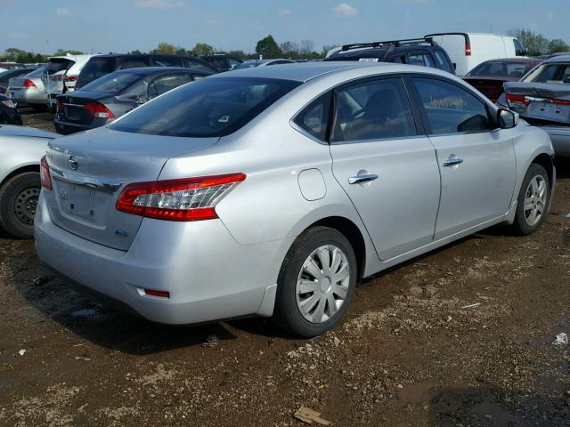 3N1AB7AP4EL696149 - 2014 NISSAN SENTRA SILVER photo 4