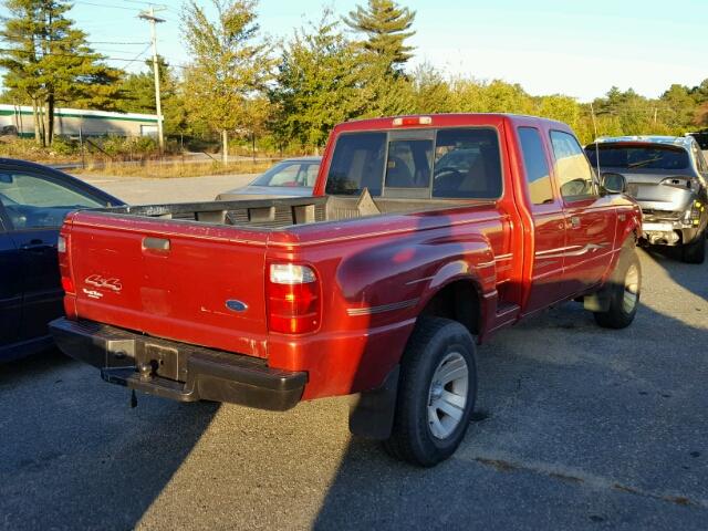 1FTZR15U91PA45347 - 2001 FORD RANGER RED photo 4