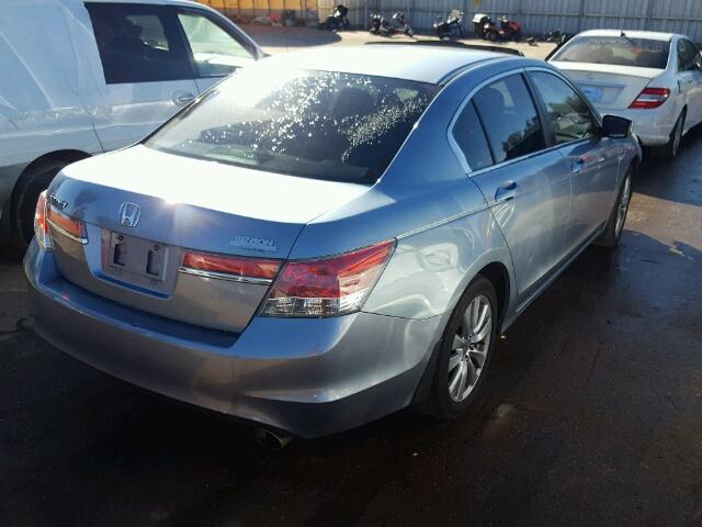 1HGCP2F7XBA028136 - 2011 HONDA ACCORD EX BLUE photo 4