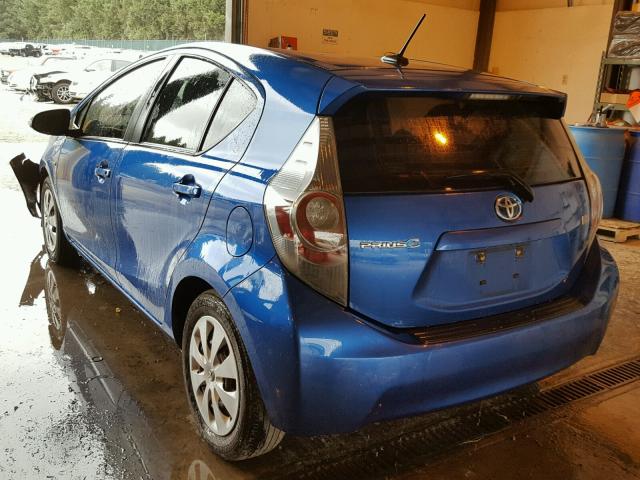 JTDKDTB33C1515448 - 2012 TOYOTA PRIUS C BLUE photo 3