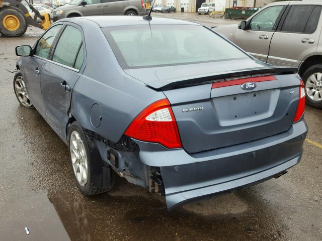 3FAHP0HA9BR205594 - 2011 FORD FUSION SE BLUE photo 3