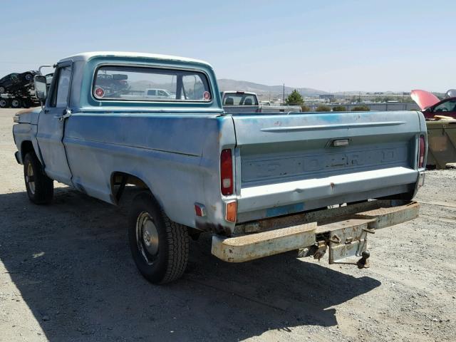 F11YRE96784 - 1969 FORD F-100 PU TURQUOISE photo 3