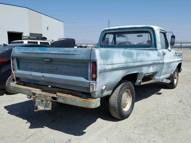F11YRE96784 - 1969 FORD F-100 PU TURQUOISE photo 4