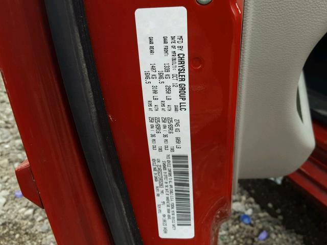 2C4RDGCG7DR552863 - 2013 DODGE GRAND CARA RED photo 10