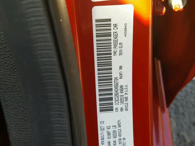 1C3CDZBG4DN562724 - 2013 DODGE AVENGER R/ RED photo 10